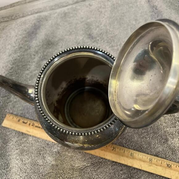 Vintage Wallace Silverplate Teapot, Sugar Creamer Set “M” Engraved Regency MCM - Picture 7 of 9